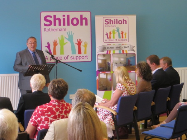 Shiloh's Chairman John McDonnell making the surprise announcement of the £250,000 Reaching Communities Award