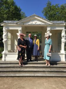 From left to right: Representatives of Shiloh attending the Queen’s garden party at Buckingham Palace to celebrate the Queen’s Award for Voluntary Service: Judy Dalton Volunteer Deputy Chair; John McDonnell, Shiloh Voluntary Chairman; Jane McDonnell, Voluntary Personal Assistant to the Chair; Linda Barnes, Welcome Team volunteer.